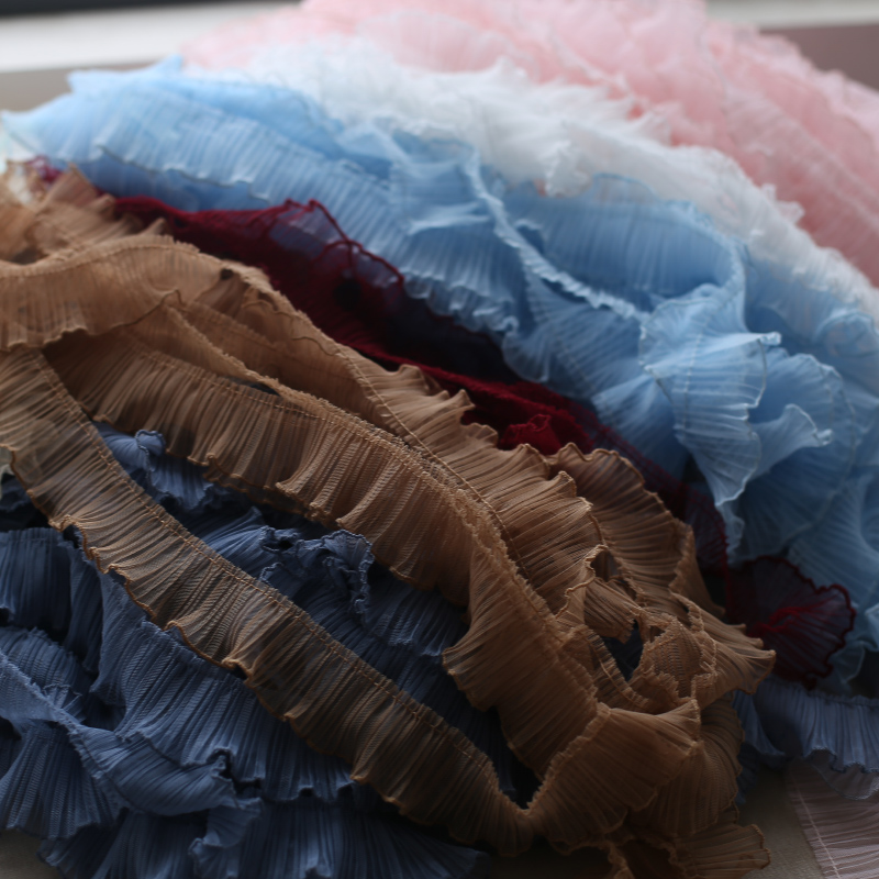 Fringe Ribbon Sewing - Tulle mesh geplooid kant stof, handwerk