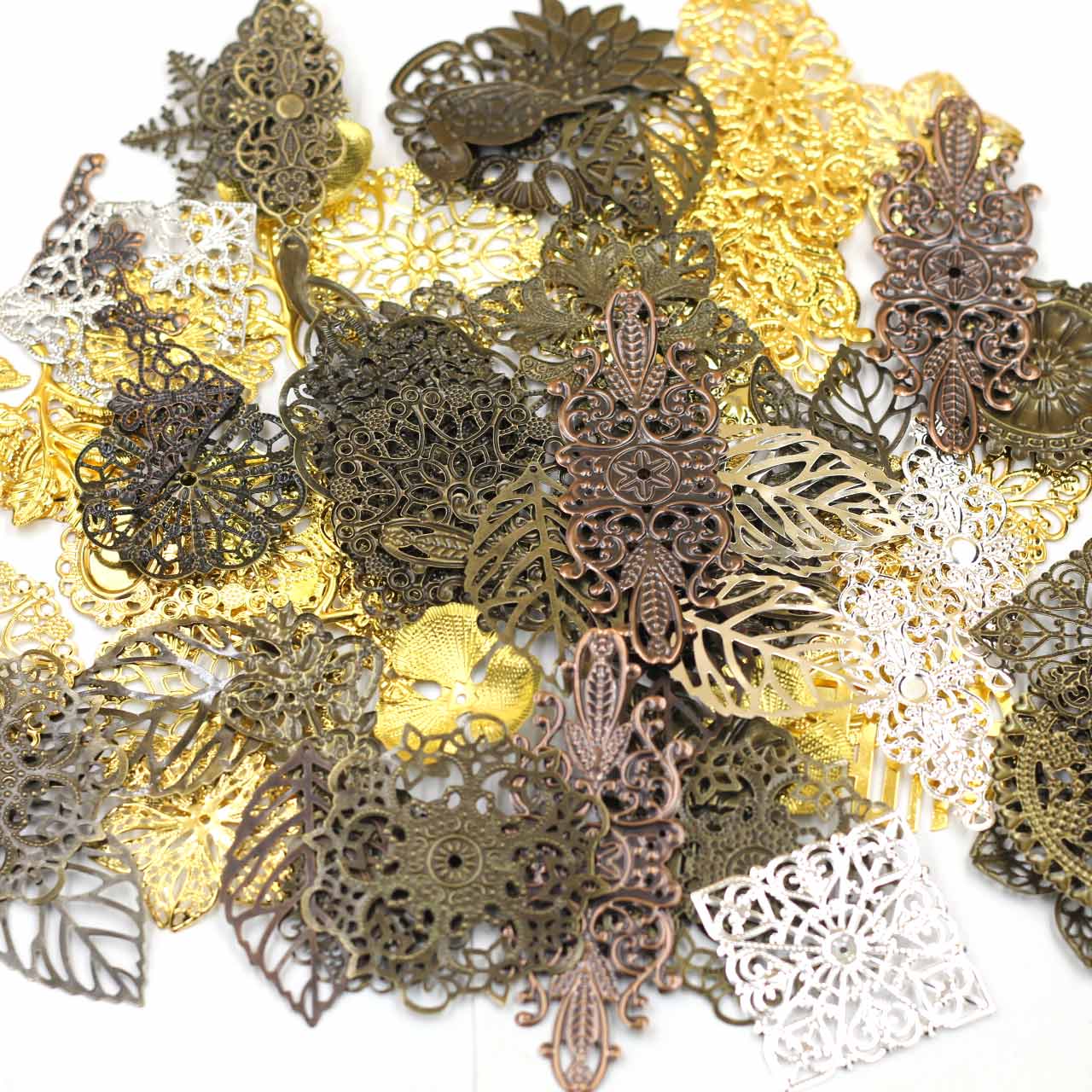 Craft Embellishment - Versieringen Connectors Willekeurige Gemengde Driehoek Bloemenpatroon