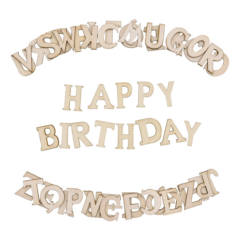 Craft Embellishment - 100 Stuks Letters Houten Alfabet Nummer