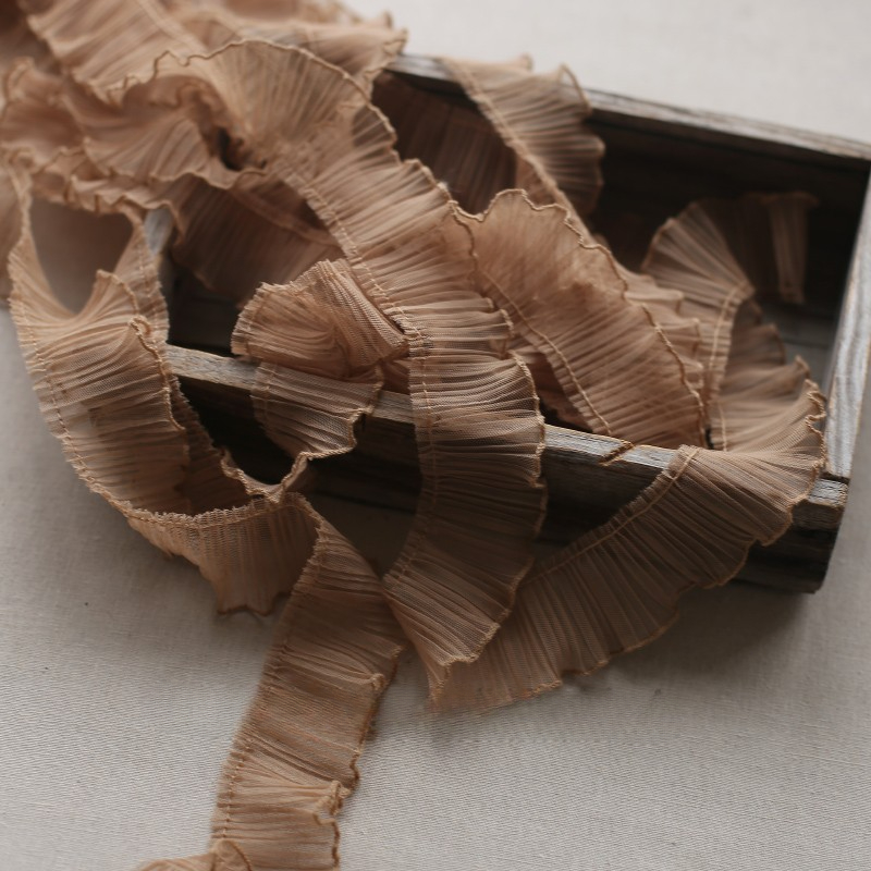 Tulle mesh geplooid kant stof, - Fringe Ribbon Sewing recensie en prijs