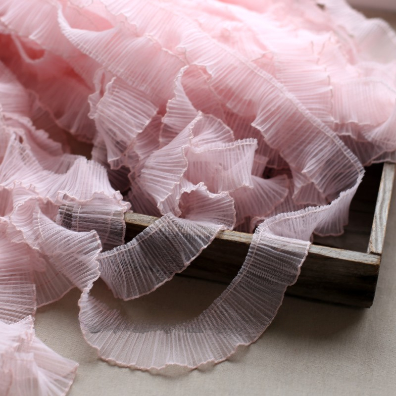 Tulle mesh geplooid kant stof, - Fringe Ribbon Sewing recensie en prijs