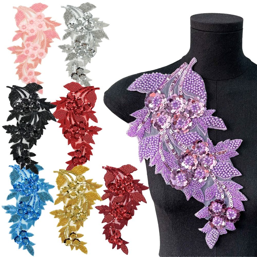 Mode 3D Pailletten Bloem Appli - Applique Patch Flower recensie en prijs