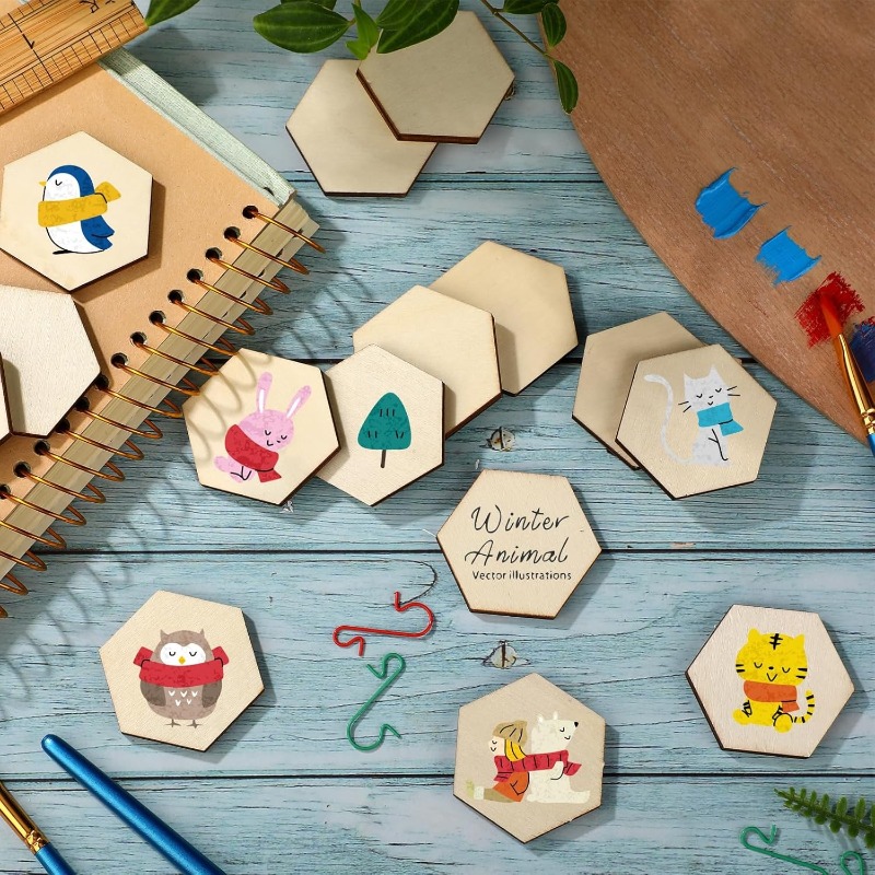 50 STKS 4 CM Onvoltooide Houte - Craft Embellishment recensie en prijs