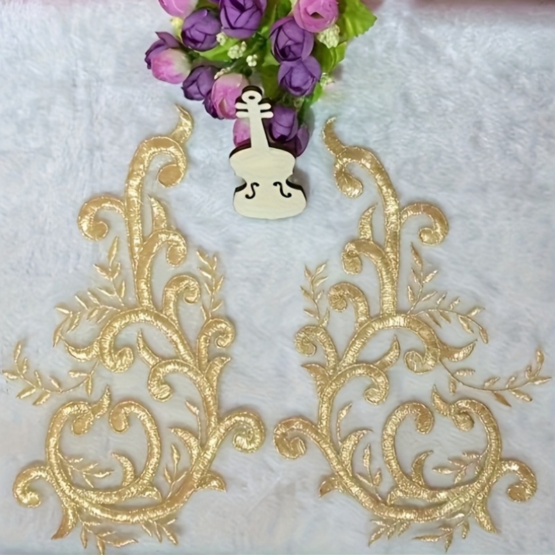 2 paar gouden kantstof bloemen - Applique Patch Flower recensie en prijs