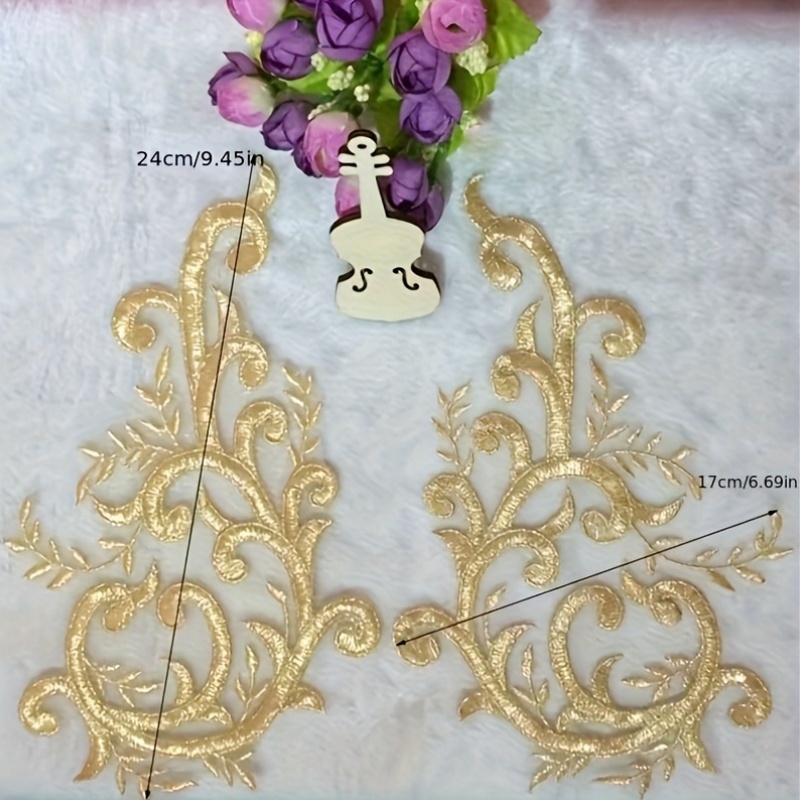 2 paar gouden kantstof bloemen - Applique Patch Flower recensie en prijs